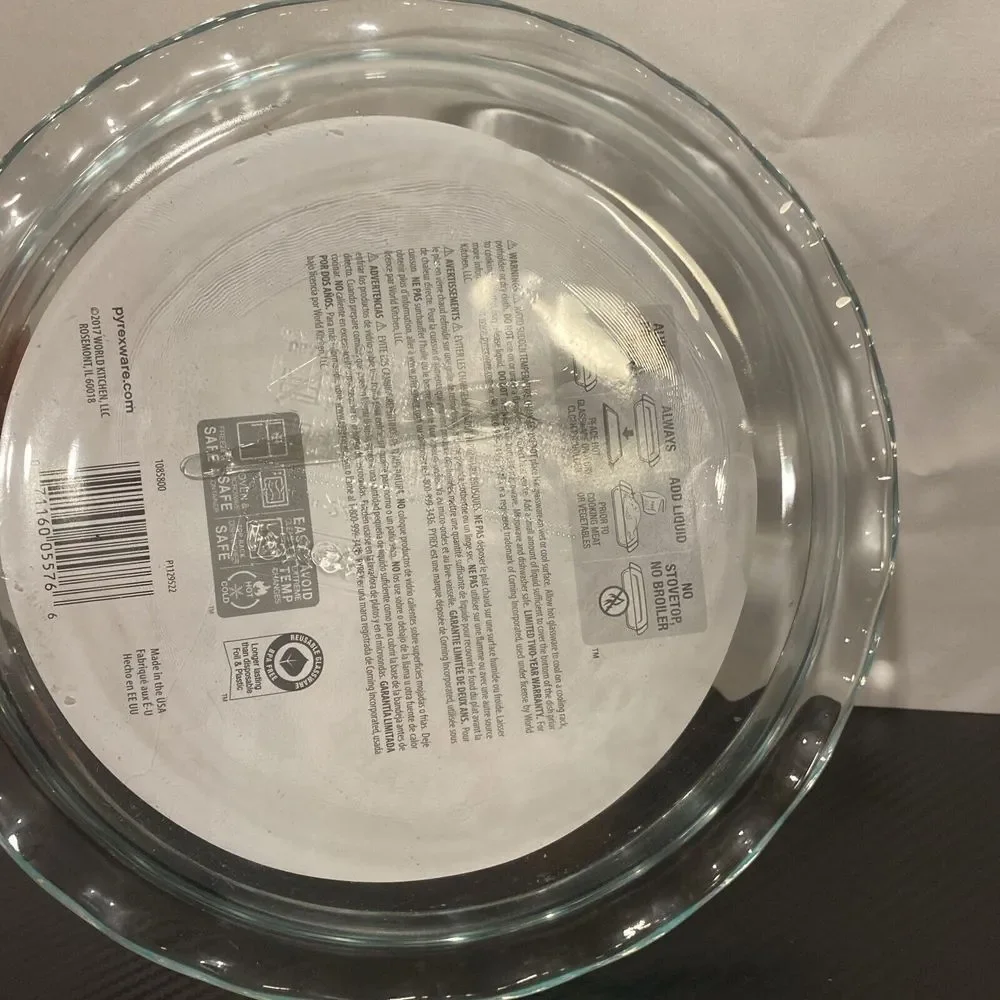 New Clear Pie‎ Pyrex Glass Bakeware Bake and Share 9.5